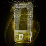 Fragmented golden phone